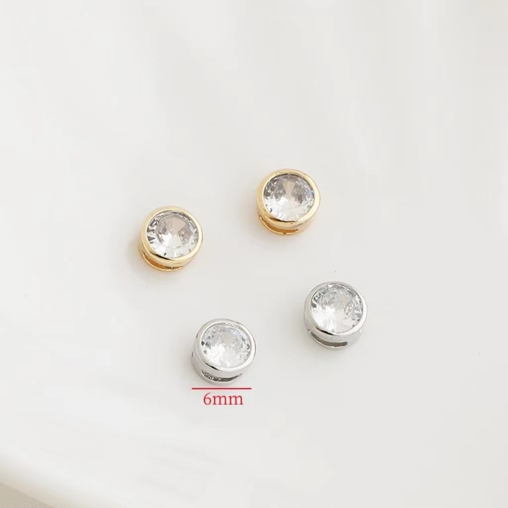 6mm Round Zircon Beads 1 Piece