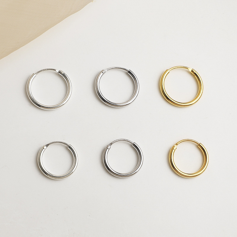 925 Sterling Silver Round Circle Clasp Earrings Hook with Hanging ring Accessories