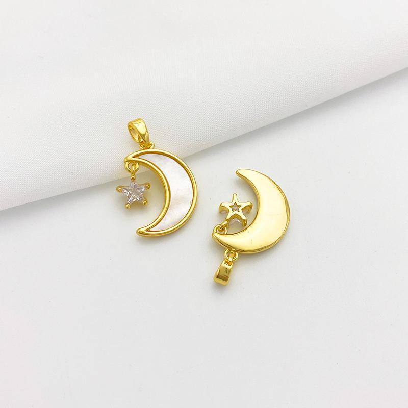 Natural White and Black Shell Inlaid Pendant Jewelry Charms