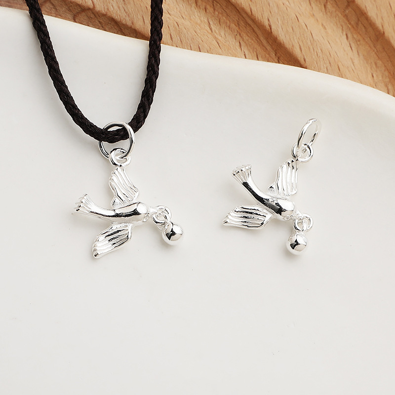 Dainty 925 Sterling Silver Little Bird Charm Pendant