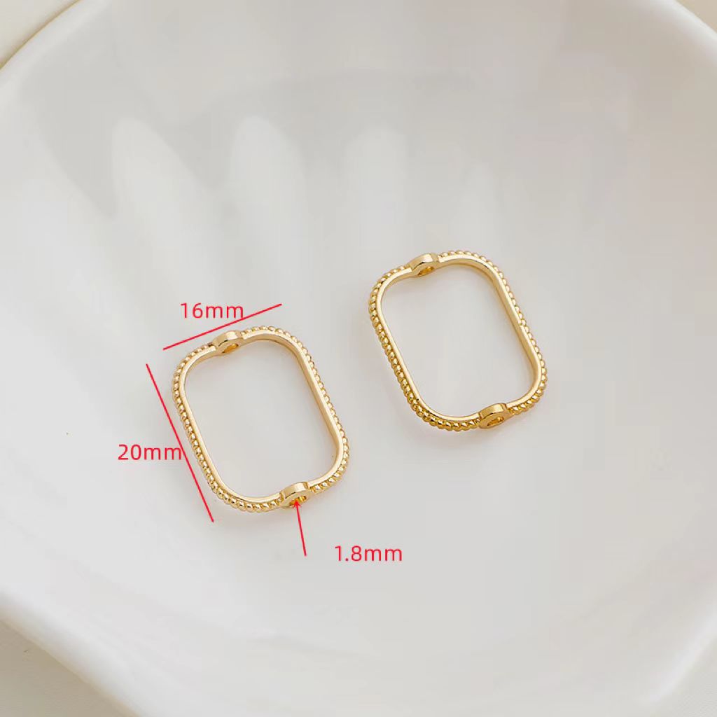 16*20mm 14k Gold Plated Rectangle Frame Accessory for Jewelry DIY