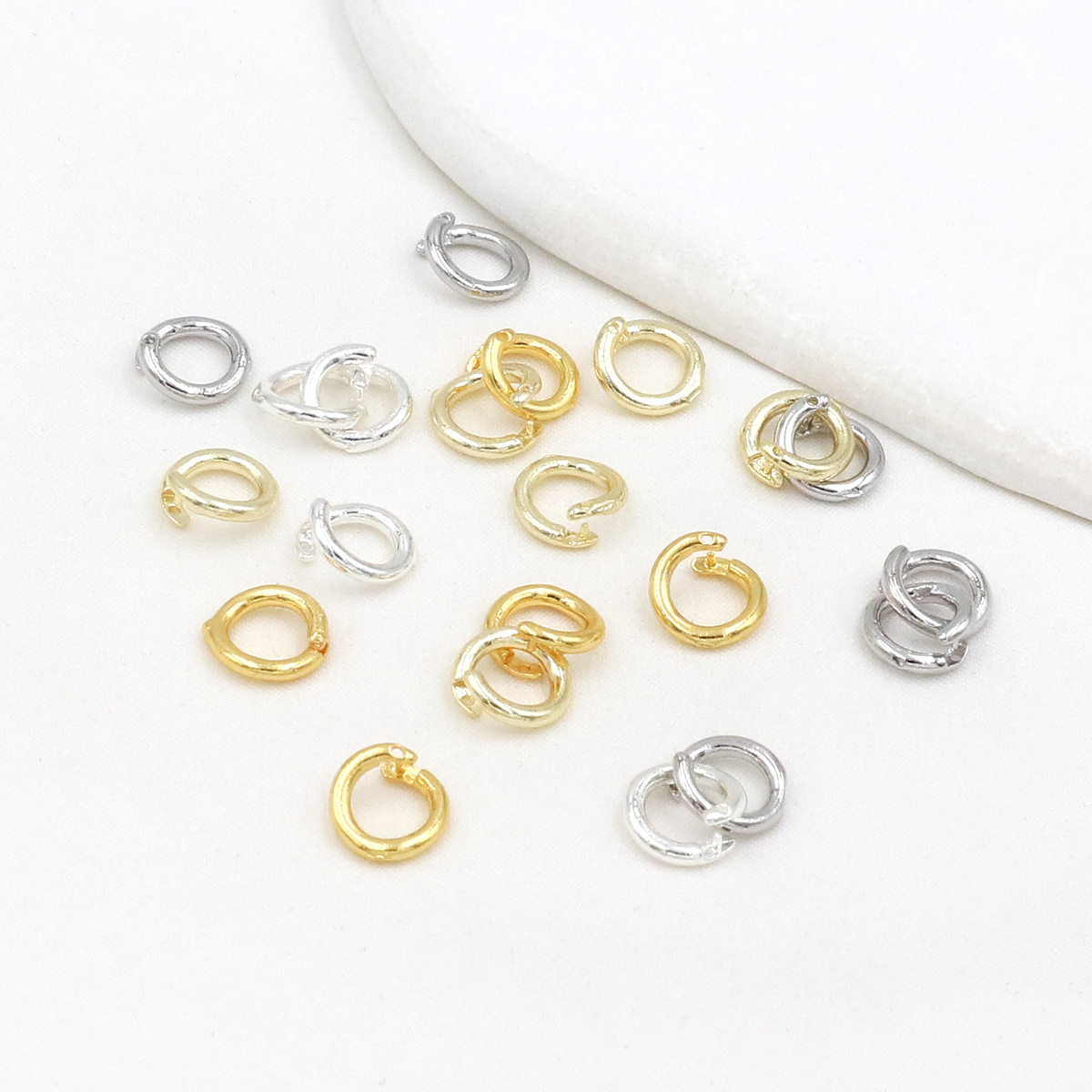 Gold Plated Brass Lockable Jumping Ring Opening Clasp Accessory 10PCS