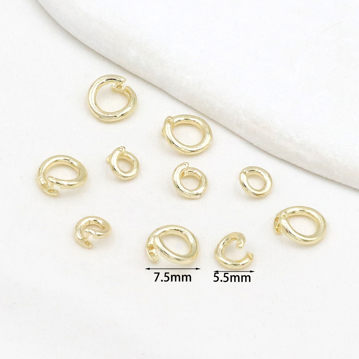 Gold Plated Brass Lockable Jumping Ring Opening Clasp Accessory 10PCS