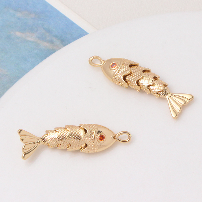 Gold Plated Silver Plated Movable Little Koi Fish Pendant Jewelry Charm