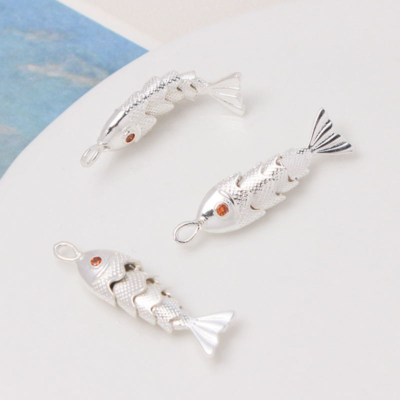 Gold Plated Silver Plated Movable Little Koi Fish Pendant Jewelry Charm