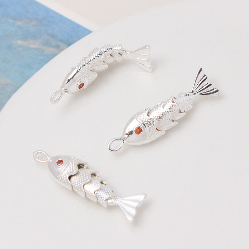 Gold Plated Silver Plated Movable Little Koi Fish Pendant Jewelry Charm