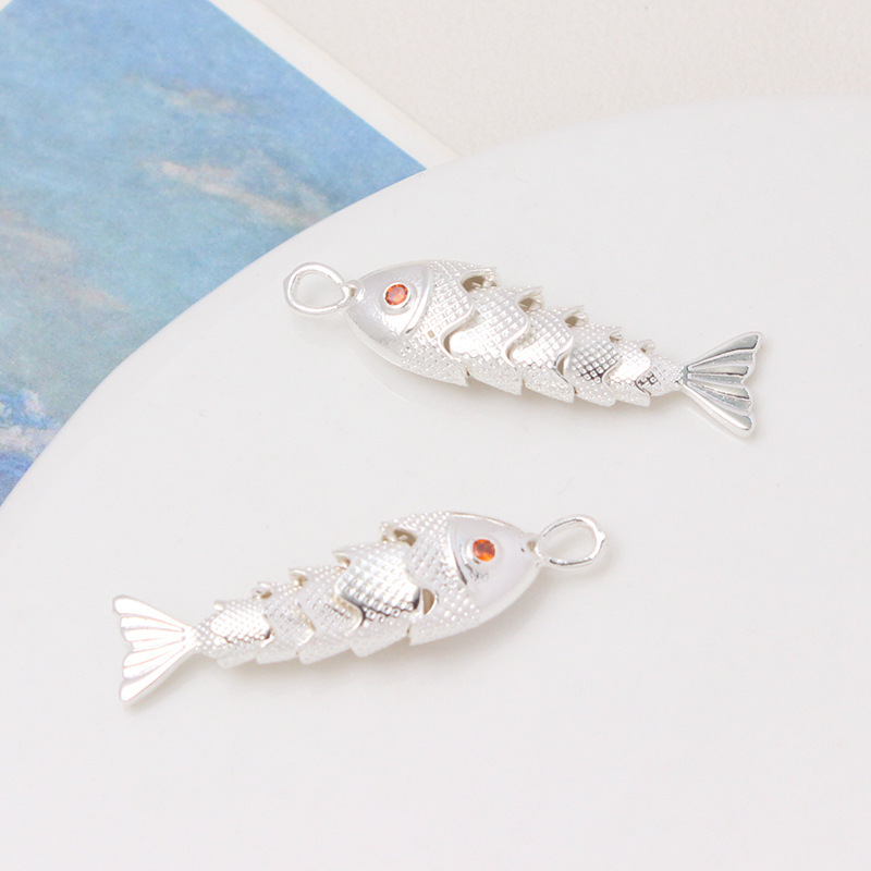 Gold Plated Silver Plated Movable Little Koi Fish Pendant Jewelry Charm