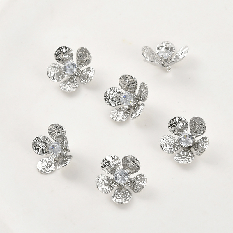 14k Gold Plated Flower Charm Jewelry Pendant Rose Charm