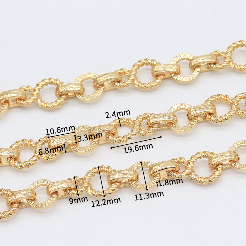 14k Gold Plated Thick Chain for Jewelry Making 1m