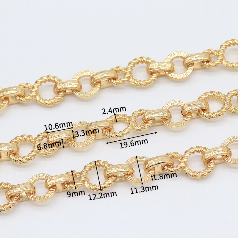 14k Gold Plated Thick Chain for Jewelry Making 1m