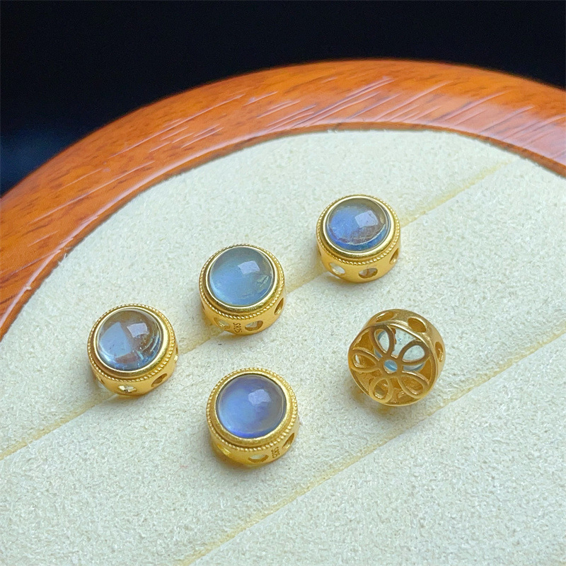 8mm 925 Silver Crustification Gemstones Round Accessory