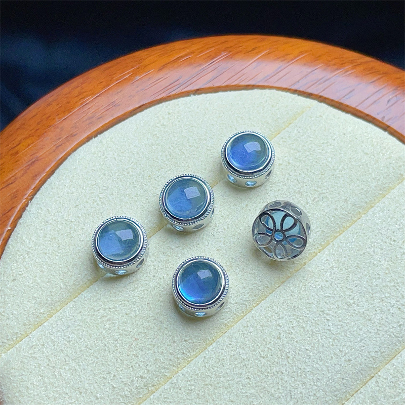 8mm 925 Silver Crustification Gemstones Round Accessory