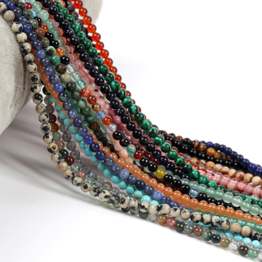 2mm 3mm Mini Natural Gemstone Round Beads Strand
