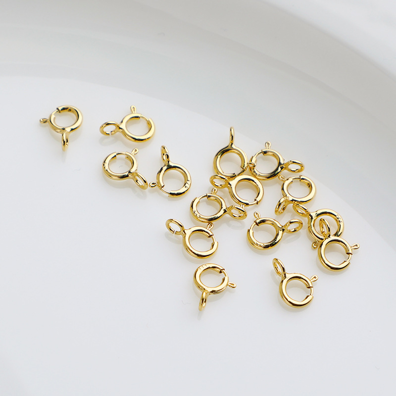 925 Silver 5mm Round Spring Clasp Jewelry Buckle