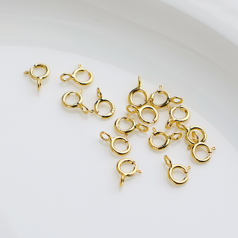 925 Silver 5mm Round Spring Clasp Jewelry Buckle