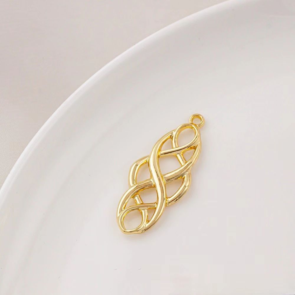14k Gold Plated Brass Geometric Frame for Jewelry DIY 1 Piece