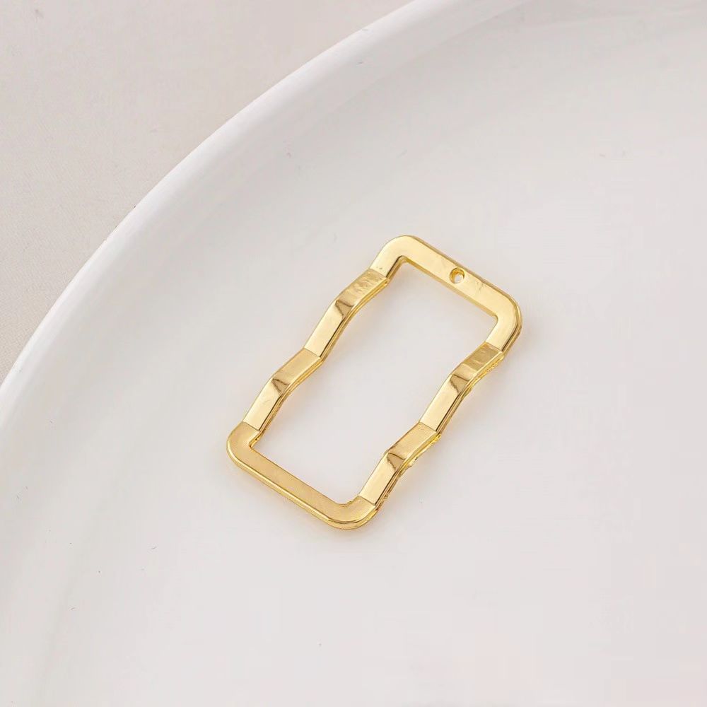 14k Gold Plated Brass Geometric Frame for Jewelry DIY 1 Piece