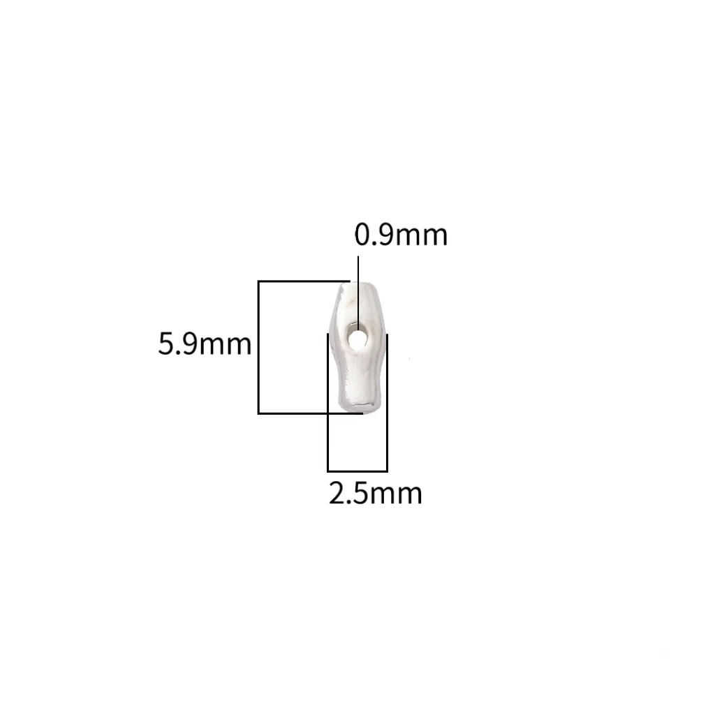 925 Sterling Silver Oar Shaped Spacer Bead for Jewelry DIY