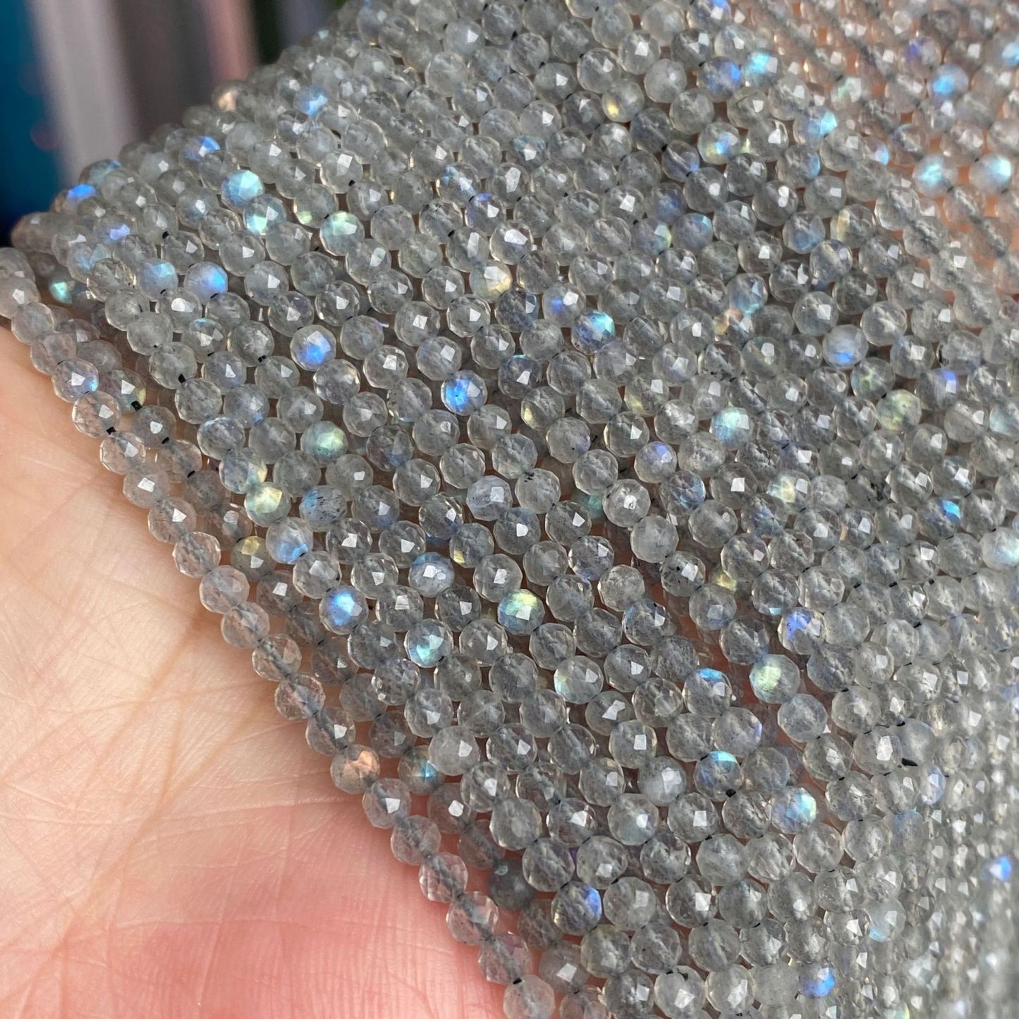 Natural Gemstone 2mm 3mm 4mm Faced Beads Strand