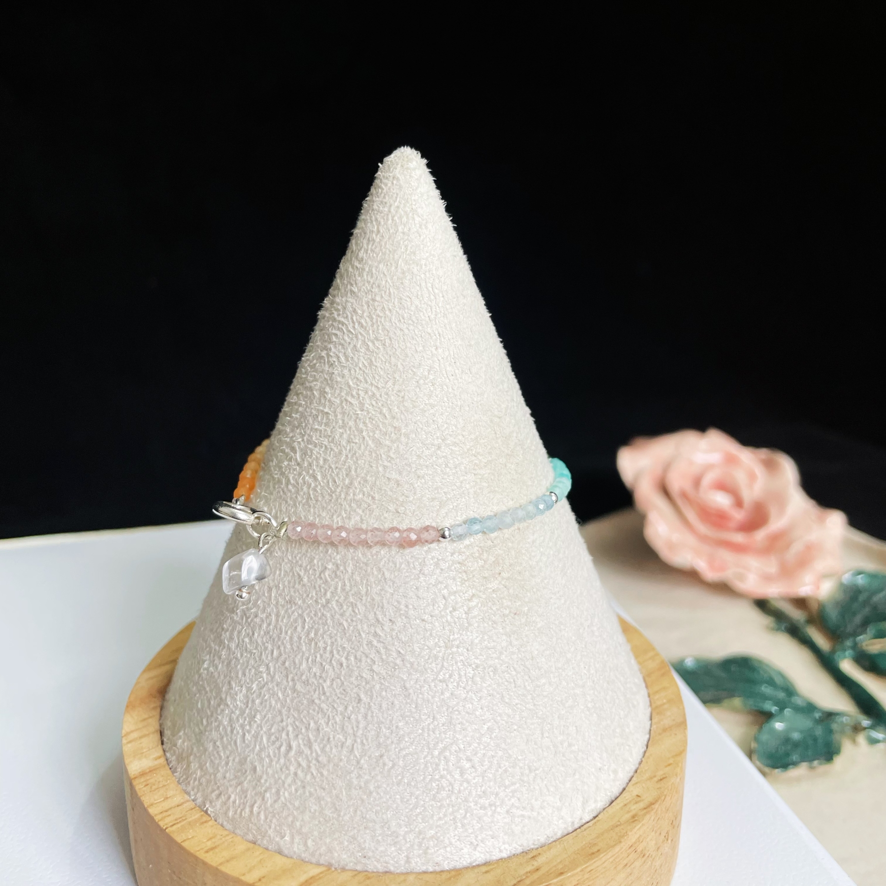 Macaron Rainbow 2mm Thin Faceted Gemstone Bracelet