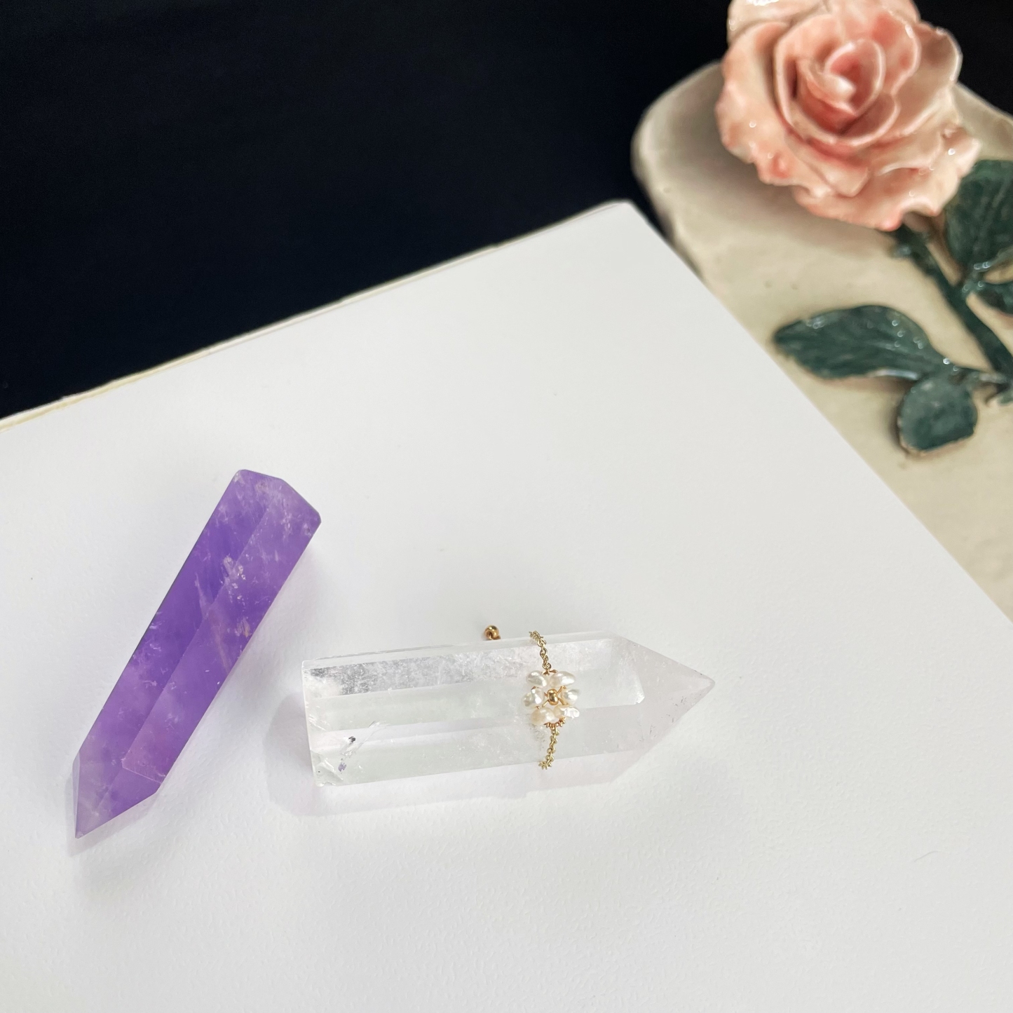 Delicate Little Pearl Flower Adjustable Ring