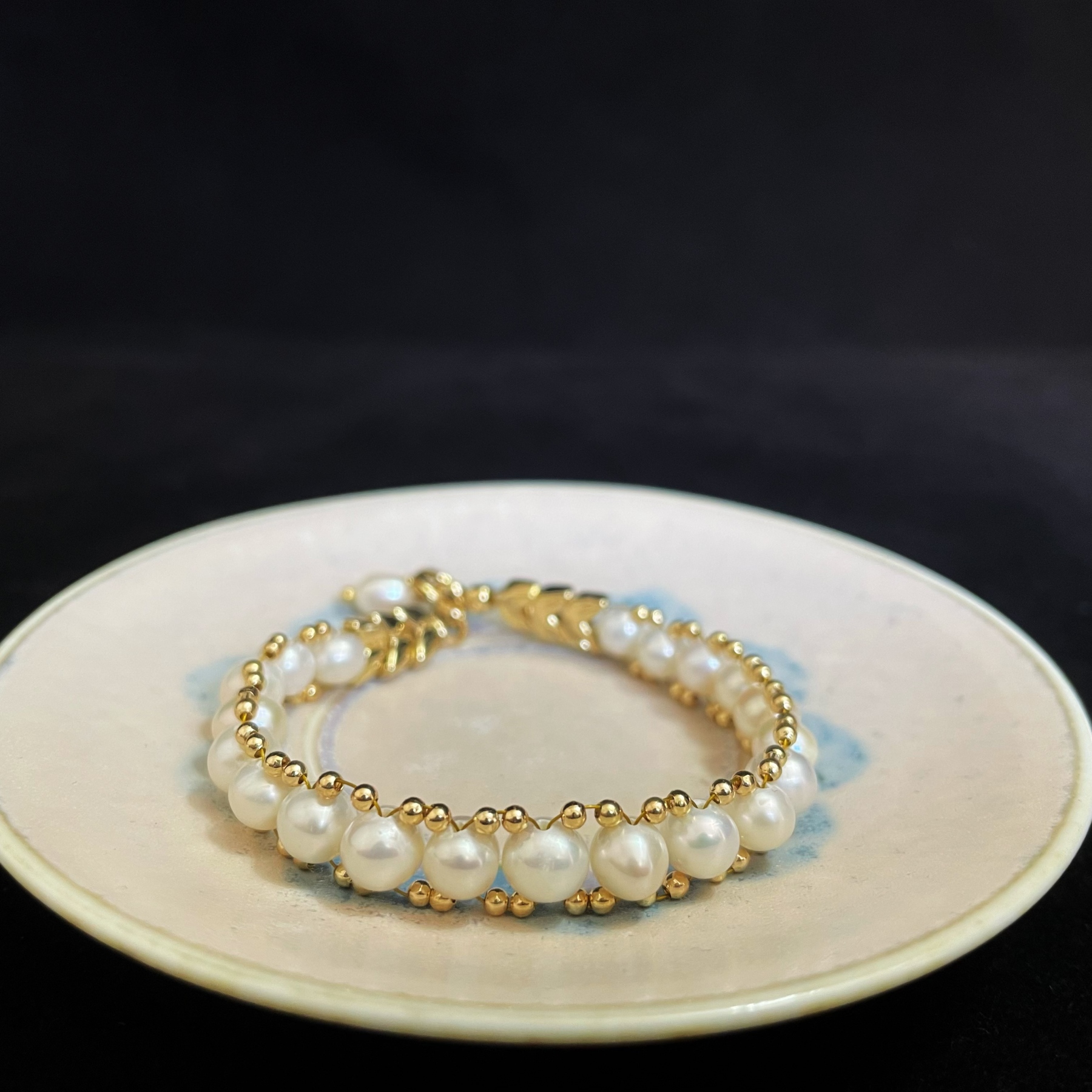 Ears of Wheat Woven Pearl Bracelet