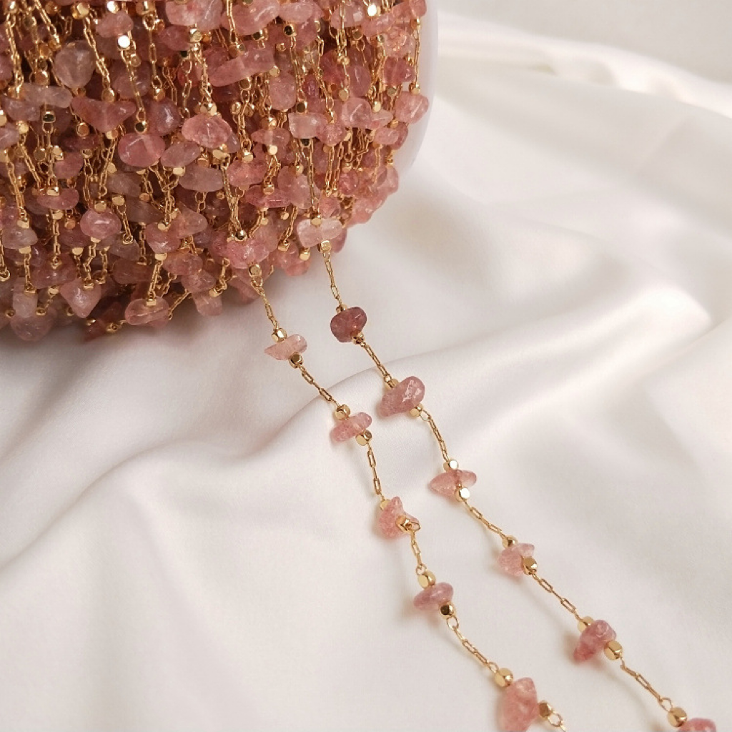 Gemstone Raw Stone Beads Chain for Jewelry DIY 50cm