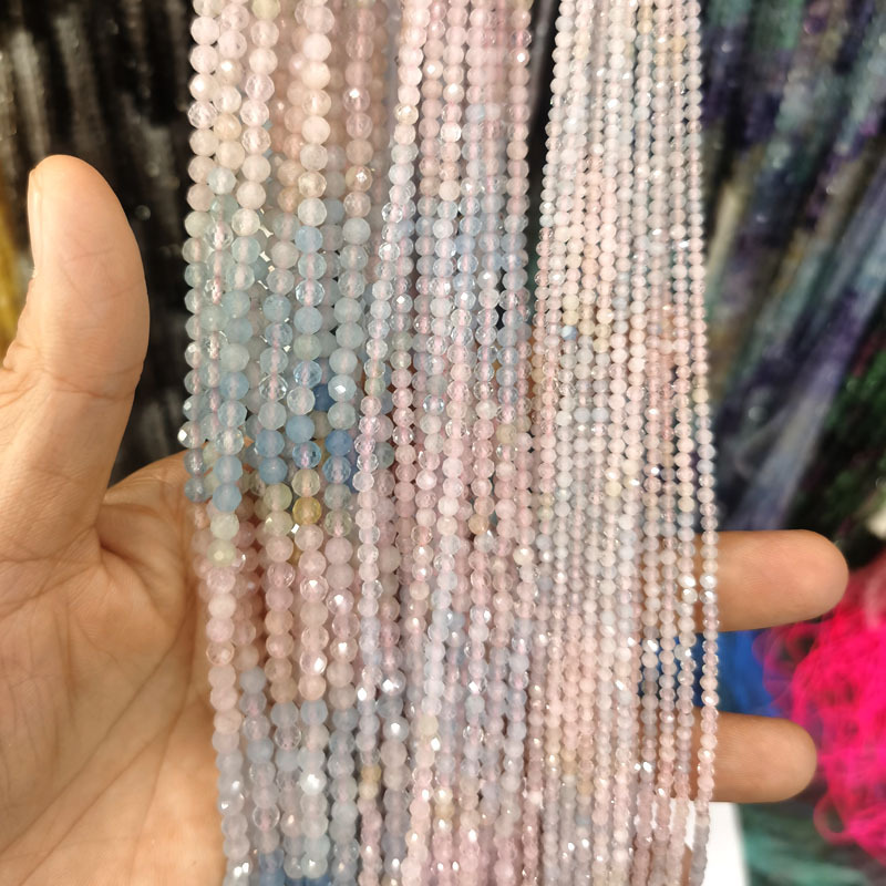 Natural Gemstone 2mm 3mm 4mm Faced Beads Strand