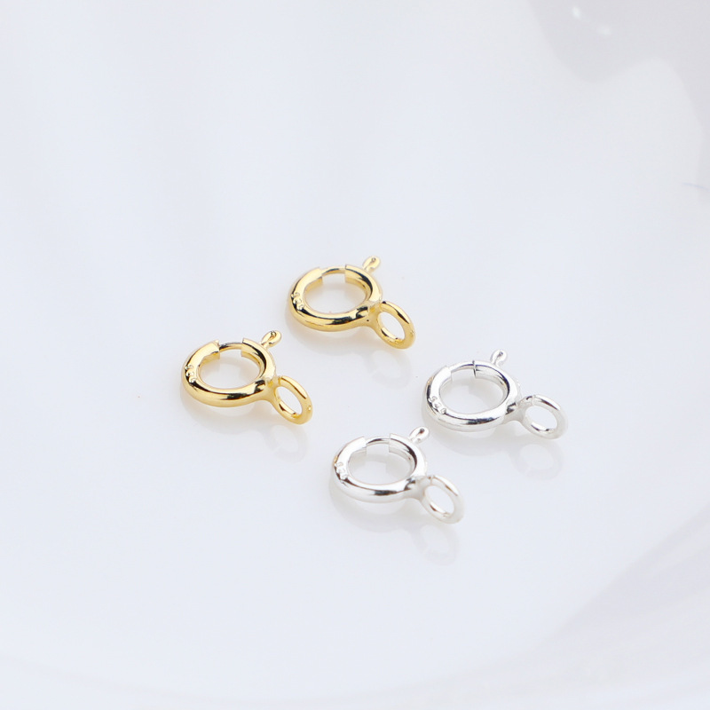 925 Silver 5mm Round Spring Clasp Jewelry Buckle