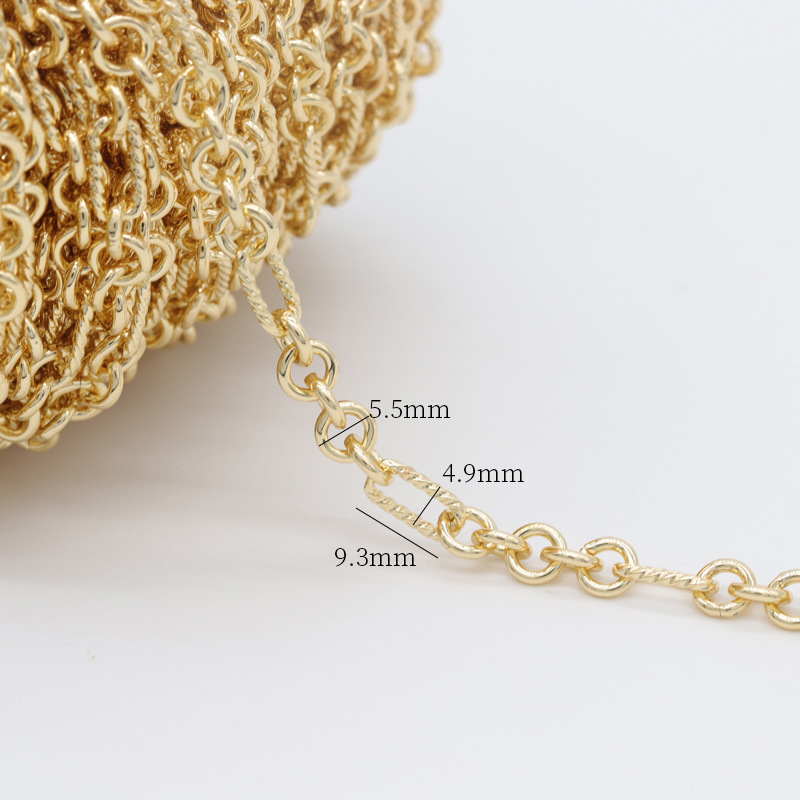 14k Gold Plated Thick Chain for Jewelry Making 1m