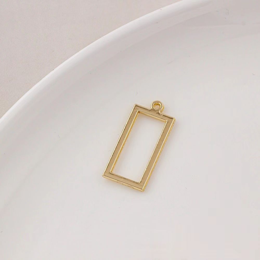 14k Gold Plated Copper Geometric Frame for Jewelry DIY 1 Piece-likayjewel