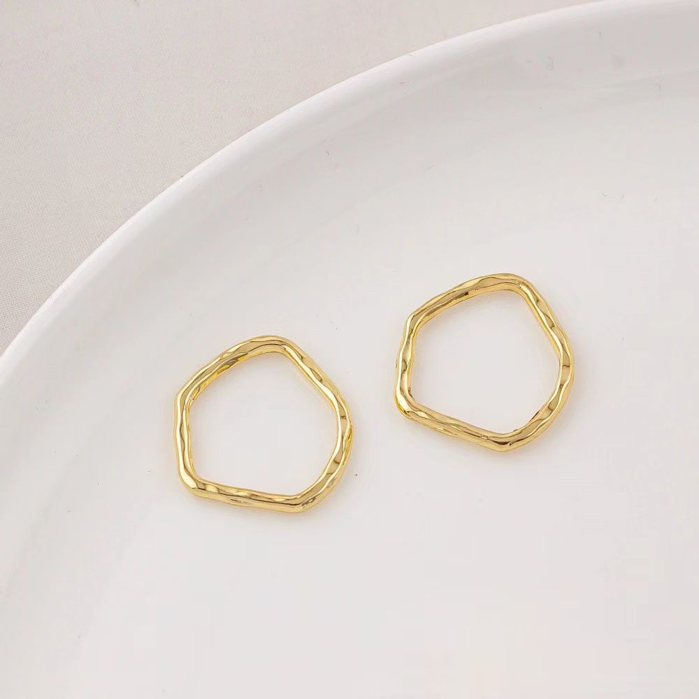 14k Gold Plated Brass Geometric Frame for Jewelry DIY 1 Piece