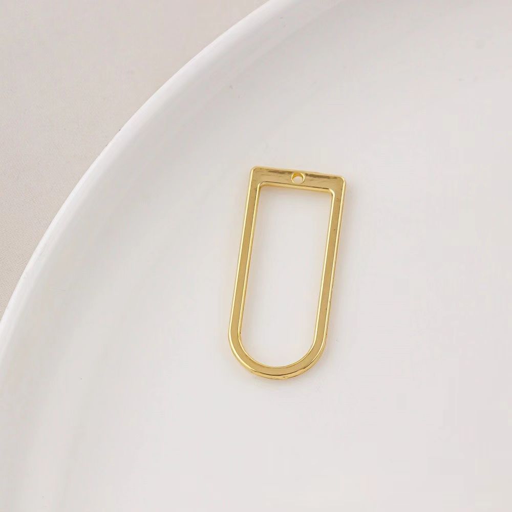 14k Gold Plated Brass Geometric Frame for Jewelry DIY 1 Piece