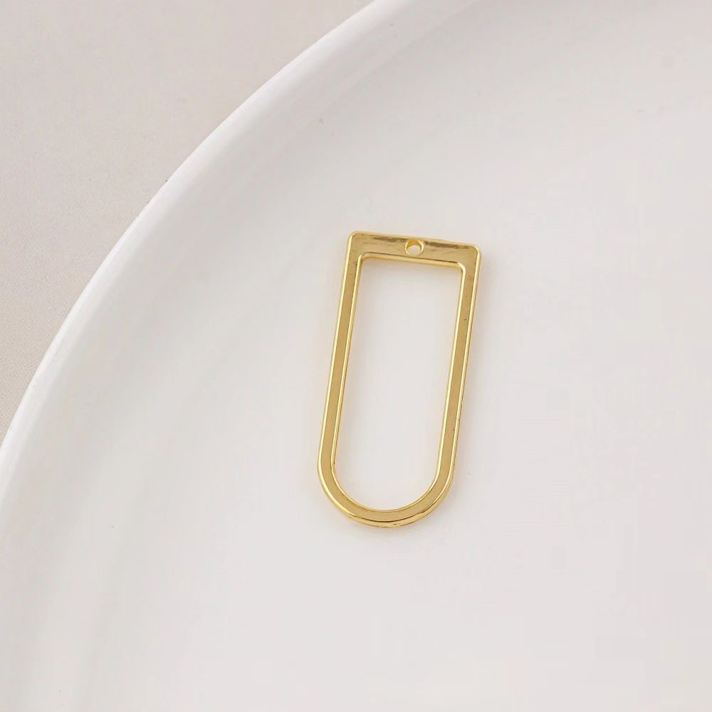 14k Gold Plated Brass Geometric Frame for Jewelry DIY 1 Piece