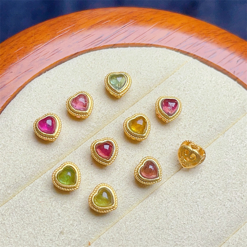 925 Silver Crustification Gemstones Heart Accessory