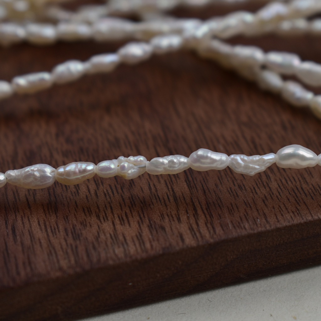 Natural Keshi Freshwater Pearls Strand Multiple Size Irregular Pearls for Jewelry DIY