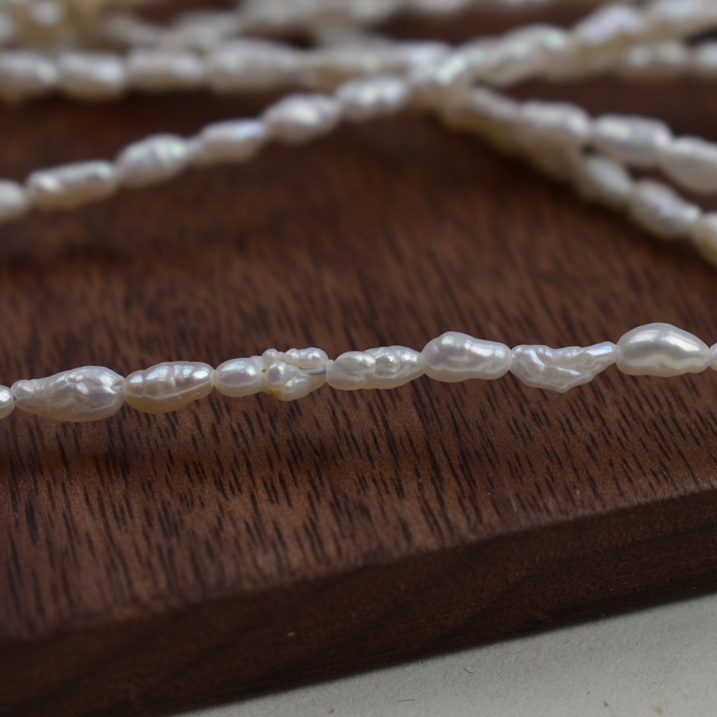 Natural Keshi Freshwater Pearls Strand Multiple Size Irregular Pearls for Jewelry DIY