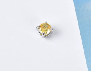 Round Prong Setting Colored Zircon Spacer Beads for Jewelry DIY