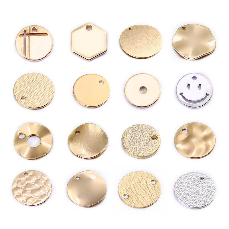 Gold Plated Geometric Sheet Charms 10pcs for Jewelry DIY