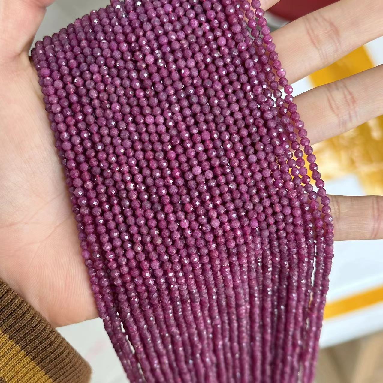 Natural Gemstone 2mm 3mm 4mm Faced Beads Strand