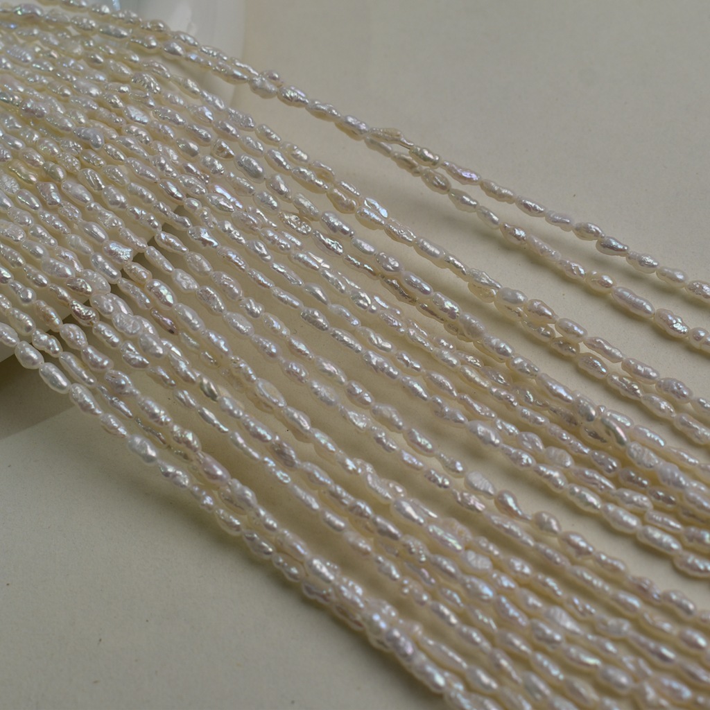 Natural Keshi Freshwater Pearls Strand Multiple Size Irregular Pearls for Jewelry DIY