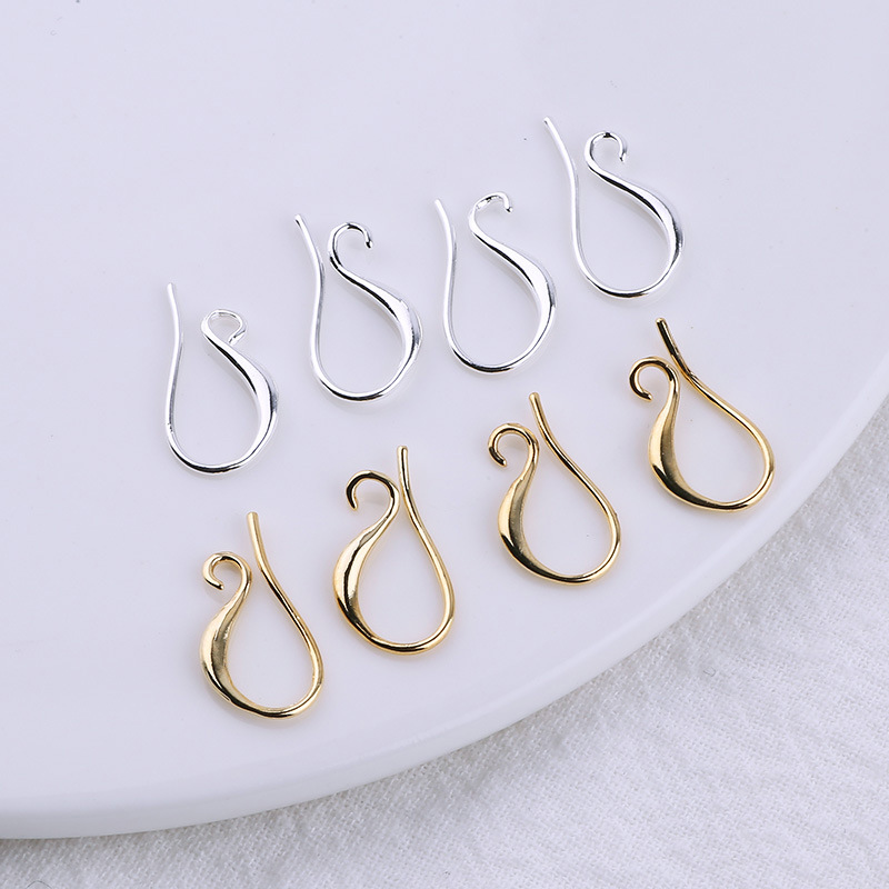 Waterdrop Shaped Earring Hooks Earrings Making Accessory 5 Pairs