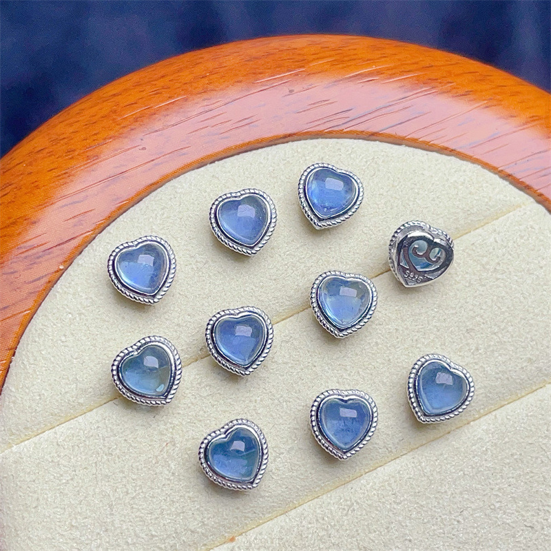 925 Silver Crustification Gemstones Heart Accessory