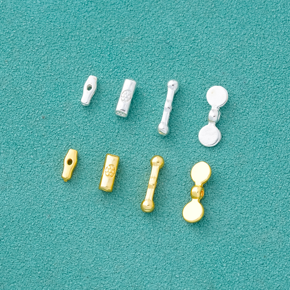 925 Sterling Silver Oar Shaped Spacer Bead for Jewelry DIY