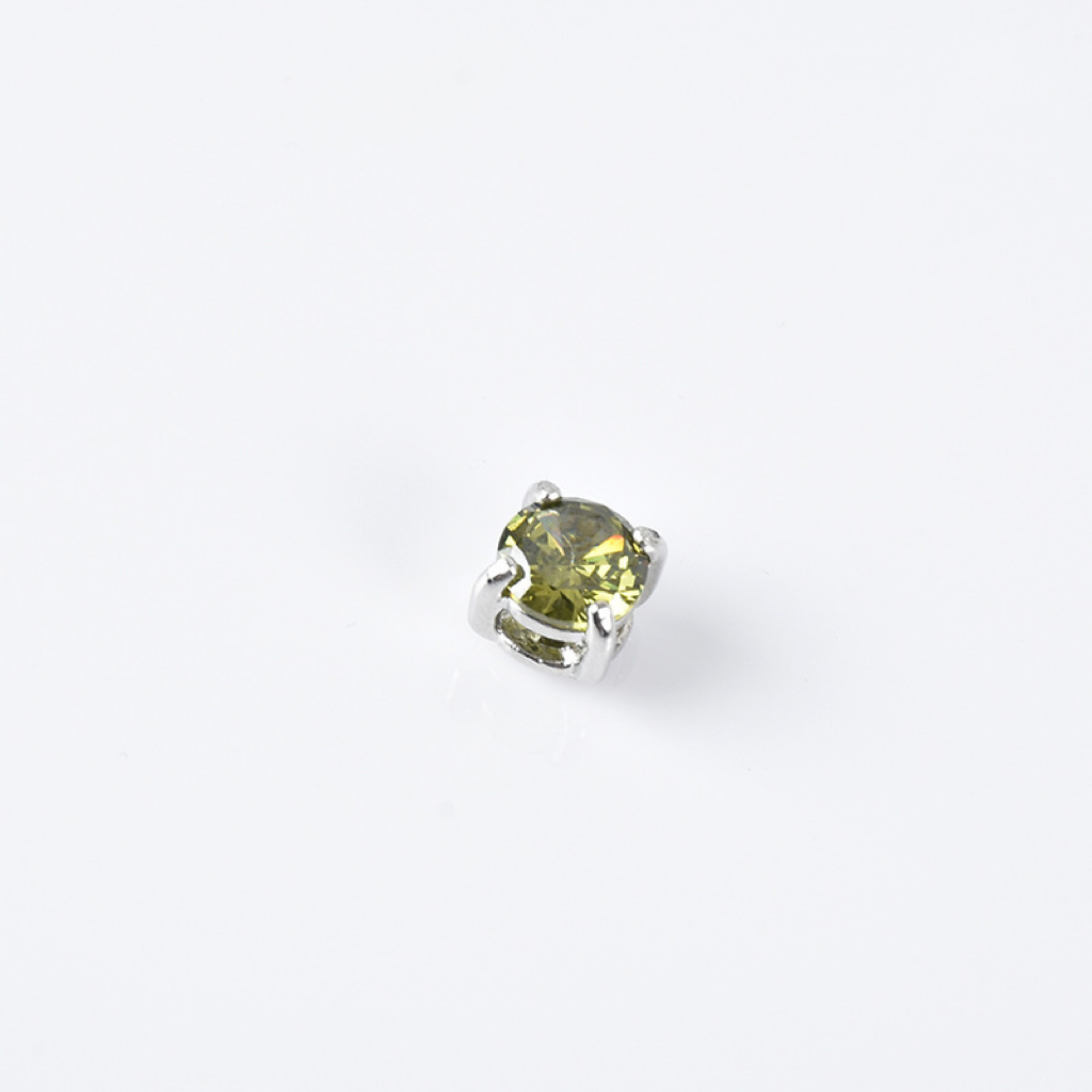 Round Prong Setting Colored Zircon Spacer Beads for Jewelry DIY