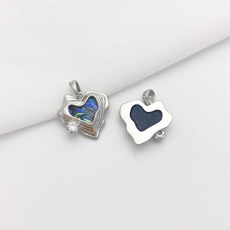 Natural White and Black Shell Inlaid Pendant Jewelry Charms