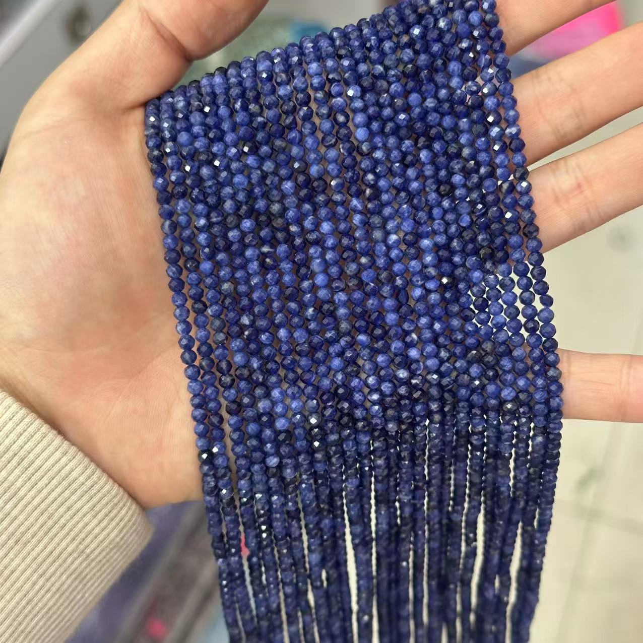 Natural Gemstone 2mm 3mm 4mm Faced Beads Strand-likayjewel