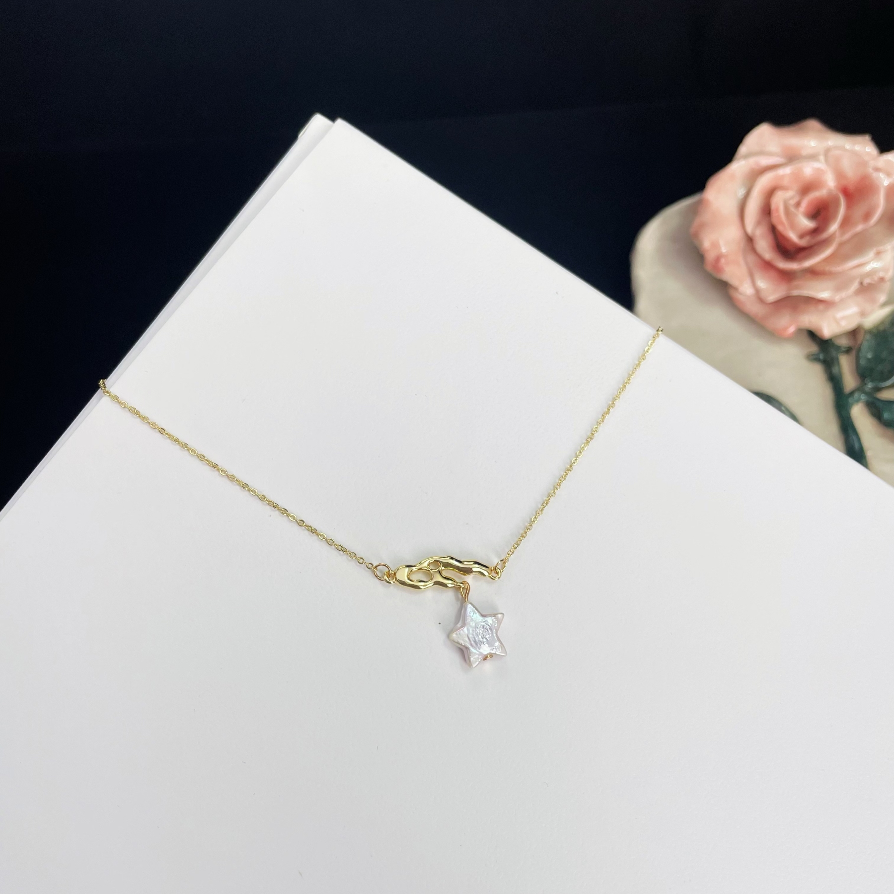 Magic Baroque Star Hanging on Branch Necklace-likayjewel