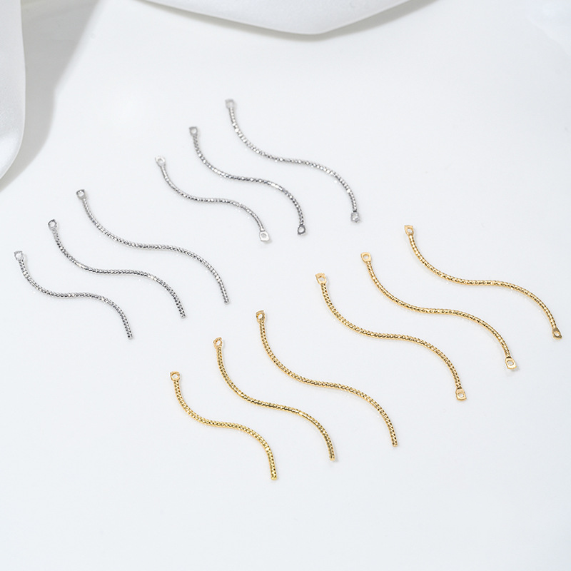 Gold Plated S-Shaped Wavy Shining Strip Charms Pendant Jewelry Accessory 10pcs