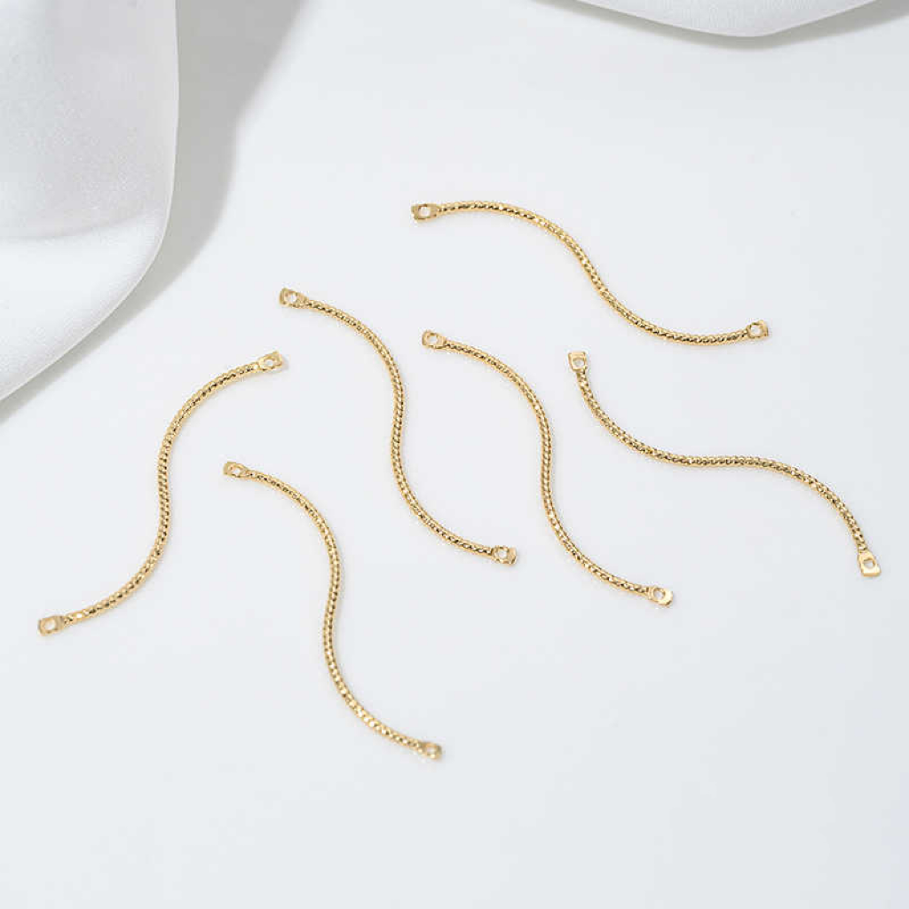 Gold Plated S-Shaped Wavy Shining Strip Charms Pendant Jewelry Accessory 10pcs